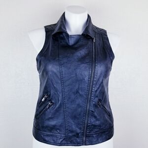 Buffalo Black Moto Faux Leather Zip Vest